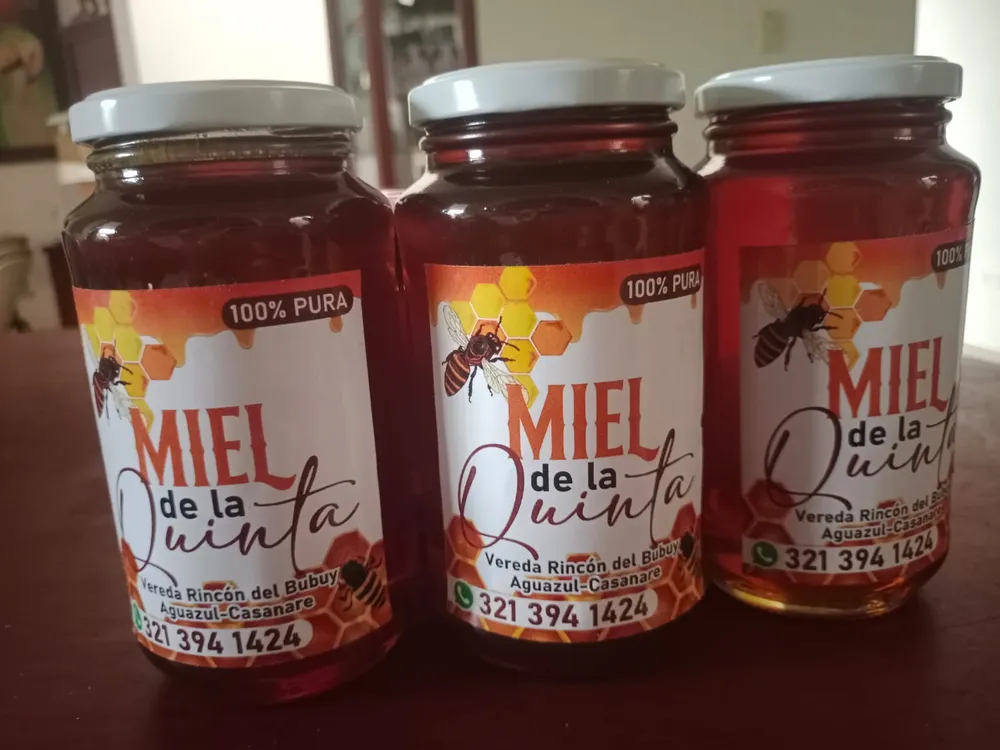 Miel en frascos del archivo de productos
